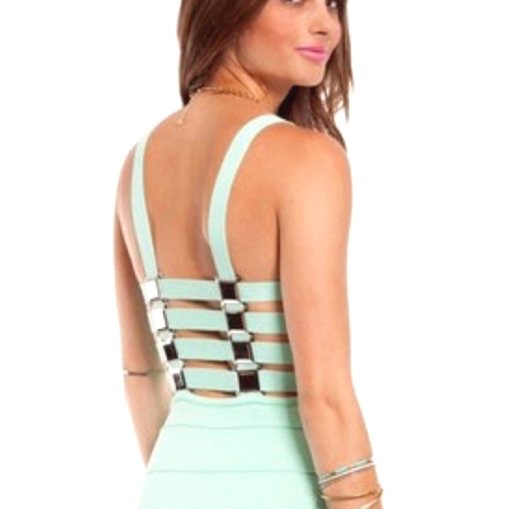 Aqua green sexy bodycon bandage dress